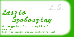 laszlo szoboszlay business card